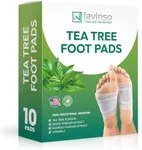 Lavinso Tea Tree Foot Pads - Deep Relaxation for Stress, Enhanced Sleep Quality - Patch Helps Minimize Foot Odor, Comfort Your Ball of Foot, Cushions Pain and Metatarsalgia While Cleansing - 10 Pack