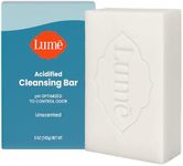 Lume Acidified Body Cleansing Bar - 24 Hour Odor Control - Removes Odor Better than Soap - Moisturizing Formula - Formulated Without SLS or Parabens - OB/GYN Developed - 5 ounce (Unscented)