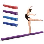 Dripex Folding Gymnastics Balance Beam 210cm Kids Training Beam High Density EVA Faux Suede for Home Gym Exercise