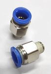 CRAFTSFY 1/4" X 12 MM OD Pneumatic Push Type Male Connector Push in Joint Pneumatic Connector Quick Fittings Size: 1/4" X 12 MM OD Pneumatic Connector Quick Connector Air Fittings Size:1/4" X 12 MM (Pack of 2)