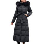 HOOUDO 50% Percent Off Deals Today Womens Quilted Jacket Winter Puffer Coats Lightweight Down Jackets with Fur Hood Plus Size Warm Long Sleeve Parka Outwear Trench Coat Sale Items Today