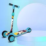 PESOMA Scooter for Kids - Road Runner Scooter for Kids of 3 to 14 Years Age Adjustable Height, Foldable & Weight Capacity 50 kgs Kick Scooter with Rear Brakes (Blue-Black)