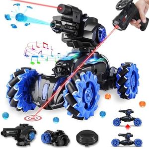 VWAHNANA RC Tank That Shoots, 3 Heads RC Cars, Remote Control Tank Shooting Water Bullet Ball, Spray Tank toy, Chase Light Control Remote Control Car for Boys 6 8-12, Kids Toy gifts Birthday Christmas