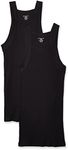 2(X)IST Evolve Men's Cotton Comfort Square Cut Tank Multi Pack, Black, Medium