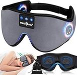 Bluetooth Sleep Mask,Musicozy 3D Sleep Headphones for Side Sleeper,Soft Eye Mask with Sleeping Headphones with Microphone,14Hrs Playing Music Sleep Aids Cool Gadgets for Men/Women/Nap/Relax/Travel