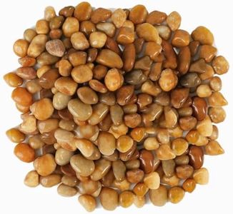 36 LBS River Rocks, StoneCreek, Decorative Garden Stones for Plant Landscaping, Polished Gravel Filler Pebbles for Home Decoration, Vases, Succulents, Flower Beds and Fish Tanks (Pale Yellow, Medium)