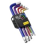 AMTOVL Hex Key Set, 9PCS Metric Allen Key Set, 1.5-10mm, Anti-Slip Long Ball End Hex Wrench Set, Color Coding Allen Wrench Set for Vehicle, Bicycle Repairs