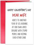 TQDaiker Happy Valentines Day Card for Dear Wife, Hilarious Valentine’s Gift from Husband, Funny Vday Card for Fiancee Her Women