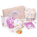 SuperBottoms First Love Baby Bliss Box | Softest, Breathable & Gentlest DryFeel langots for your baby | Baby shower gift pack | No Mess Langots for Newborns between 0 to 9 months | Pack of 10 (Large)