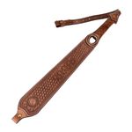 TOURBON Vintage Leather Rifle Sling No Swivels Hunting Gun Strap for Shotgun with Thumb Loop