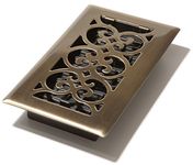 Decor Grates SPH408-A 4-Inch by 8-Inch Scroll Floor Register, Antique Brass