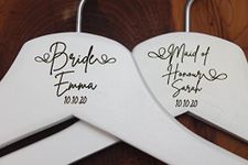 Personalised Bridal Wedding Hanger in White or Wood - Signature Style - Lasaris (Font 1)