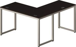 SHW Commercial-Grade L Shaped Corner Office Computer Desk, Espresso, 55" x 60"