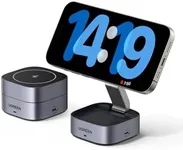 UGREEN Magnetic Foldable Charging Station, 2-in-1 Fast Wireless Charger Compatible with iPhone 15 14 13 12, Airpods3 2 Pro (No AC Adapter)