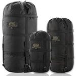 M-Tac Nylon Military Compression Bag Stuff Sack for Travel Camping Hiking Backpacking L (Black)