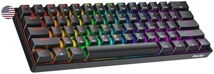 Geeky GK61 SE 60% | Mechanical Gaming Keyboard | 61 Keys Multi Color RGB LED Backlit for PC/Mac Gamer | ANSI US American Layout (Black, Mechanical Speed Silver)
