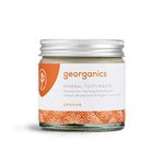 Georganics Mineral Toothpaste - Orange Flavour Non-Foaming Natural Toothpaste with Virgin Coconut Oil - Fluoride, SLS & Glycerine Free - Certified COSMOS Organic, Vegan and Cruelty-Free - 60ml