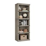 IDEALHOUSE 5 Tier Bookcase, Farmhouse Book Shelf with Storage Open Display Bookshelves, 71" Tall Book Case Wooden 5 Shelf Bookcase Home Decor Furniture for Home Office, Living Room, Bed Room - Grey