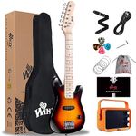 Winzz 30 Inch Mini Electric Guitar Children's Maple Fingerboard Electric Guitar Beginner Set for Children with Amplifier (Sunburst), EGM100