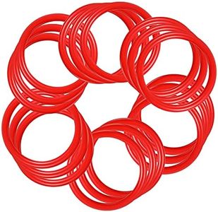 Meooeck 48 Pieces Plastic Ring Toss Toy 2.9 Inch Red ring toss rings Carnival Games for adult Garden Backyard Outdoor Games