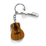 FULKERYA Wooden Guitar Keychain & Keyrings | Keytags for Home, Office | Keychain & Keyrings for Bikes, Scooty & Bags | Handmade Keyring | Gift for Girls, Gift for Boys, Gift for Men, Gift for Women