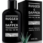 RUGGED & DAPPER All-In-One Daily Power Scrub Facial Cleanser, Energizing Toner & Exfoliation - Natural and Certified Organic Ingredients for Men, 8oz