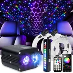 Dual Color Car Starlight Headliner Kit, Shooting Stars+Twinkle+Sound Activate RGBW 20W Fiber Optic Lights with Bluetooth APP & Remote Control, 900 pcs*0.03in*9.8ft, Star Lights for Car Ceiling Decor