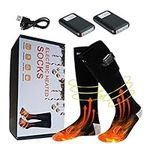 Heated Socks for Men Women, Electric Recharge-able Battery Heating Socks with 3 Heat Settings, Heating Socks Foot Warmers, Warm Winter Socks for Indoor Outdoor Activities Camping Skiing Hiking(Black)