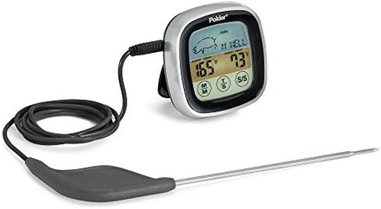 Polder THM-309-95 Accu-Touch in-Oven Thermometer & Timer with Ultra Probe, Touch Screen Control, 8 USDA Safe Temperature Presets, Black