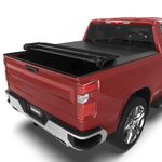 oEdRo Soft Quad Fold Truck Bed Tonneau Cover Compatible with 2019-2024 Chevy Silverado/GMC Sierra 1500 New Body Style Without Multi-Flex Tailgate, Fleetside 6.6 Feet Bed