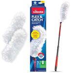 Vileda | Flex & Catch Heavy Duty Dusting Kit with 3 Disposable Duster Refills | Extendable 3 Ft Handle with Extra Secure Duster Hook | Traps 3X More Dust Than Feather Dusters