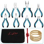 LO RUBA 8 Piece Jewelry Making Pliers Set, Beading & Jewelery Tools For Wire Wrapping, Cutting, Straightening, Shaping & Crimping, Pliers For Jewelry Making with Case & Jump Ring