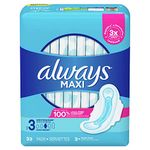 Always, Maxi Pads For Women, Size 3, Extra Long Super Absorbency With Wings, 33 Count