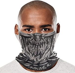Naroo X5-2-in-1 Reversible Neck Gaiter with Breathable Holes and Ear Loops for Winter Running Skiing Snowboarding Biking (Skull)
