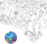 LDFDRT Coloring Tablecloth Giant Table Cloths Under The Sea 1 Pack Paper Coloring Poster 54x108 Inch Crafts for Kids Oceans Animal Table Cover for School Parties