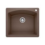 BLANCO, Café Brown 440208 DIAMOND SILGRANIT Drop-in or Undermount Kitchen Sink, 25" X 22"