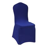 WELMATCH Royal Blue Spandex Chair Covers - 50 PCS Wedding Banquet Events Party Universal Dining Decoration Stretch Elastic Chair Covers Good (Royal Blue, 50)