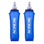 AONIJIE 2 Pcs Sports Collapsible Water Bottle BPA Free TPU Soft Drink Water Kettle Foldable Flask for Hiking Bicycling Running Climbing (2 Pcs 500ml Bottles)