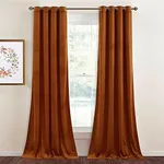 StangH Burnt Orange Velvet Curtains - 96 inches Long Light Blocking Thermal Insulated Sliding Door Drapes for Living Room, Holiday Backdrop Curtains, W52 x L96, 2 Panels