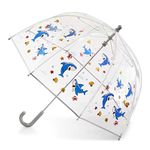 totes Kids Clear Bubble Umbrella with Easy Grip Handle, Shark, One Size, Kids Clear Bubble Umbrella with Easy Grip Handle for Boys and Girls