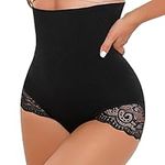 SURE YOU LIKE High Waist Shapewear Tummy Control Body Shaper Corset Slimming Panties Sexy Lace Underwear, Black, Tag XL/XXL=SIZE UK(12-16)