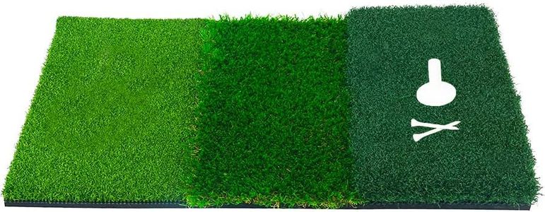 BOOMSTART 3 in 1 Golf Abschlagmatte 64 x 41 cm Golfmatte Übungsmatte Trainingsmatte für Indoor-Outdoor-Golf-Trainingshilfen inklusive Gummi Tee