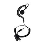 HYS 3.5mm Plug Listen/Receive Only Earpiece G-Shape Soft Ear Hook Headset For Two Way Radio Speaker Mic Microphone Smartphone