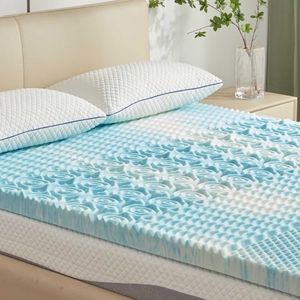 SINWEEK 3 Inch Mattress Topper 5-Zone Memory Foam Mattress Topper Pressure Relieve Soft Mattress Pad, CertiPUR-US Certified, Twin Size Blue