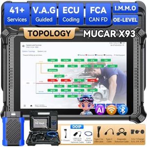MUCAR X93 Topology Mapping OBD2 Scanner, OE-Level 4000+ Active, 41+ Services, Advanced ECU Coding & Configuration Flashing, Bidirectional Scan Tool, V.A.G Guided, CANFD, DoIP, FCA, 2 Years Free Update