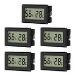 EEEKit 5-Pack Mini LCD Digital Thermometer Hygrometer, Indoor Temperature and Humidity Gauge for Home Office Greenhouse Car, Celsius Display