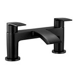 Bath Taps Black Waterfall Tub Taps Round Bathroom Bath Tap Brass Mixers