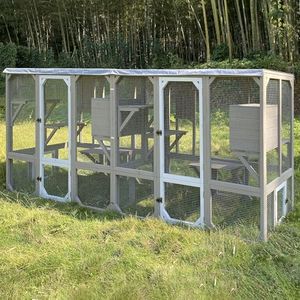 118" Large Catio Outdoor Cat Enclosure, Weatherproof Cat Patio Enclosures for Multiple Cats, Outside Kitty Cage Catio Window Access with 8 Jumping Platforms & 2 Resting Rooms