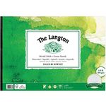 Daler-Rowney The Langton Watercolour & Gouache Cold-Pressed 300gsm A3 Paper Pad, Glued 1 Side, Natural White, 12 Sheets, Ideal for Professional & Beginner Artists & Students, Acid-Free