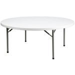 Flash Furniture 72-Inch Round Granite White Plastic Folding Table